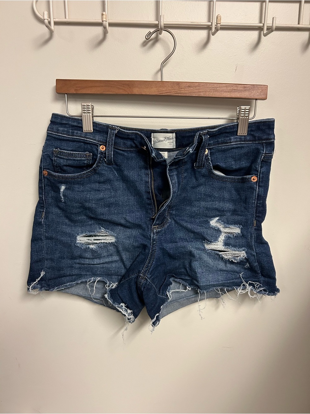 Universal Thread Distressed Dark Blue Denim Cutoff Shorts
